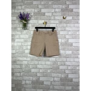 Talbots Petites Striped Khaki Shorts